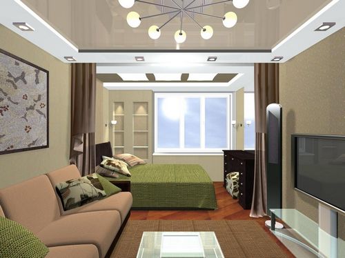 Дизайн гостиной-спальни: интерьер, фото двух комнат, идеи для маленького места, цвета кровати, 12 кв. м