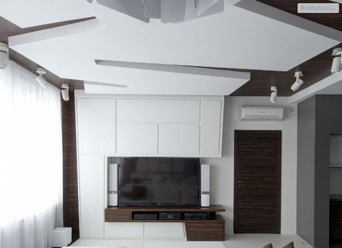 Двойные потолки из гипсокартона в разных помещениях
