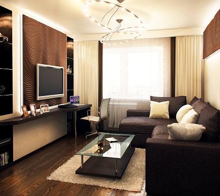 Идеи дизайна гостиной 16 кв. м: фото м², квадратный интерьер в квартире хрущевке, как обставить комнату, угловой диван