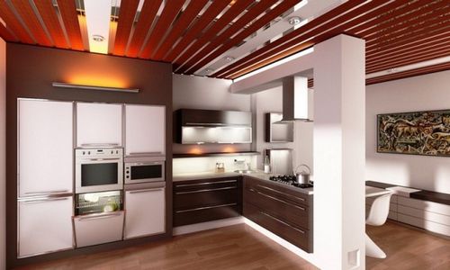 Какой потолок практичнее на кухне?