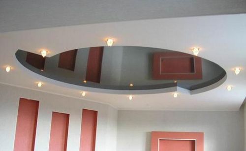 Комбинированные потолки - натяжные и из гипсокартона, фото вариантов