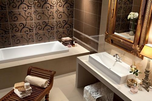 Настенная плитка для ванной: комнаты фото, кафель и размеры облицовки на стену