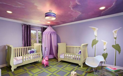 Натяжные потолки в детскую: подбор декоративных элементов для ребенка.