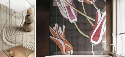 Панно из плиток: керамическое для ванной, фото, из керамогранита для пола, на стену, для комнаты, дизайн, Керама Марацци, 25 20, видео