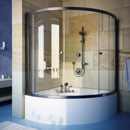 Шторка для угловой ванны: акриловая душевая, стеклянная ванна, тканевая штора для душа