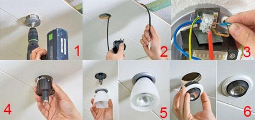 Точечные светильники для подвесных потолков - разновидности и монтаж
