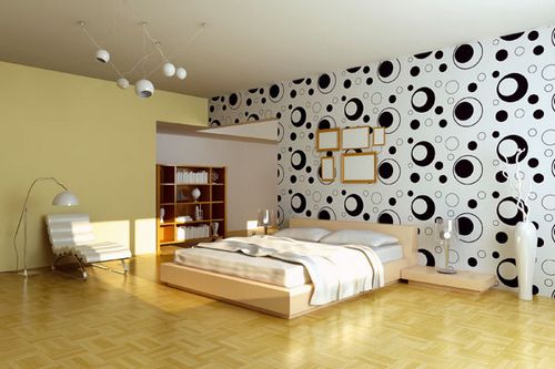 Как поклеить обои в спальне двух видов: фото интерьеров и этапы оформления стен