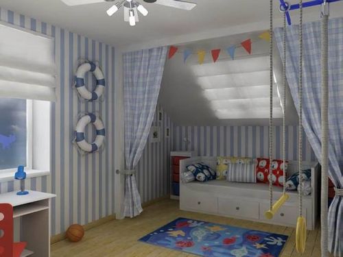 Детская комната со скошенным потолком - особенности дизайна