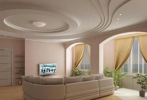 Дизайн потолка из гипсокартона - фото различных вариантов