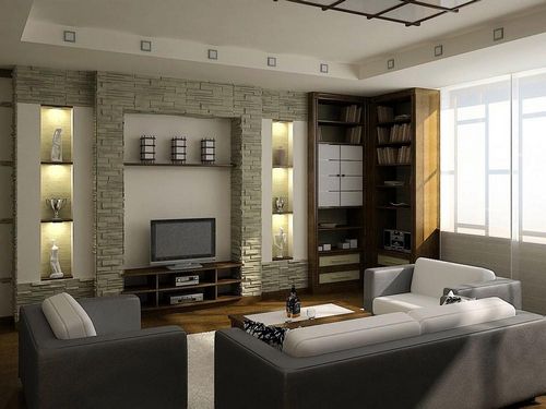 Дизайн-проект гостиной: комнаты фото, индивидуальная спальня, готовый интерьер дома, план, чертеж и схема