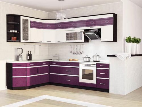 Фиолетовая кухня: фото цвета и сочетаний тонов, дизайн металлик в интерьере кухни