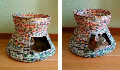 Как сделать домик для кошки + фото
