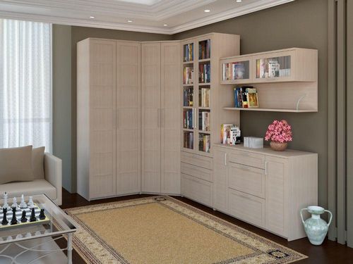 Модульная мебель для гостиной: угловая и фото корпусной, мягкие системы, светлый белый зал, глянцевый дизайн