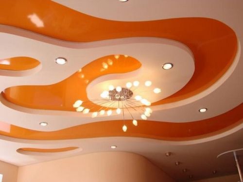 Оранжевый натяжной потолок - особенности и тонкости использования
