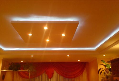Потолки из гипсокартона с подсветкой - особенности устройства для двухуровневых конструкций, подсветка для ниши, инструкции на фото и видео