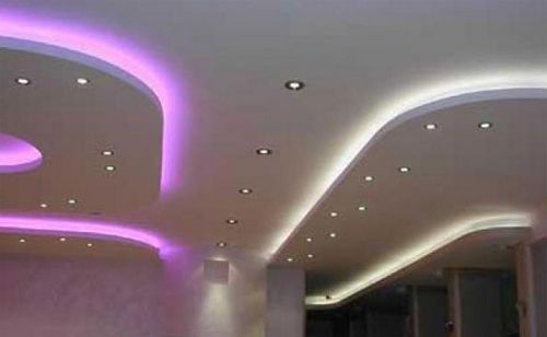 Потолки из гипсокартона с подсветкой - особенности устройства для двухуровневых конструкций, подсветка для ниши, инструкции на фото и видео
