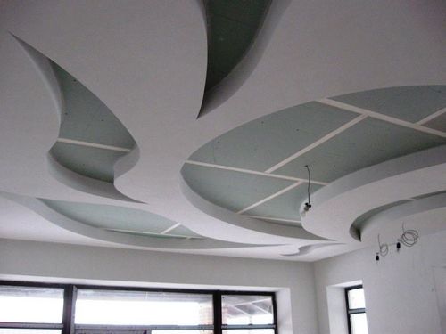 Потолок из ГКЛ: по технологии Кнауф, фото светильников, монтаж и штукатурка, расчет ГВЛ на деревянный потолок