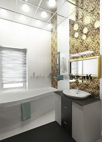 Потолок в ванной зеркальный: фото комнаты, отзывы о сатинированном, видео