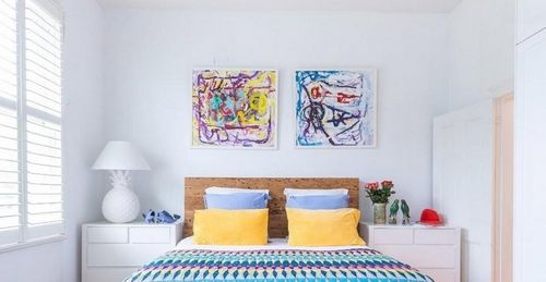 Спальни в ярких тонах: фото и дизайн стен, цвета мебели, белые акценты, современная спальня