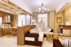 Зонирование гостиной с помощью мебели, перегородок и отделки стен