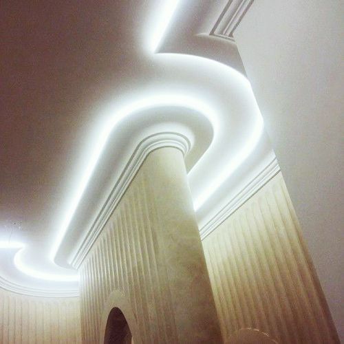 Потолок из гипсокартона с подсветкой своими руками – фото, видео