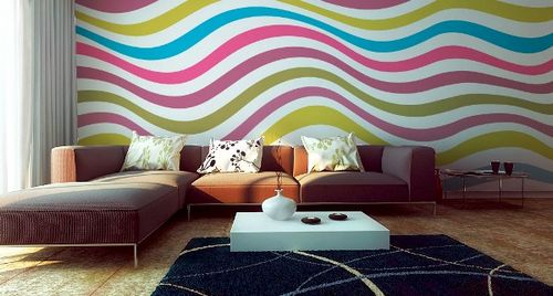 Разноцветные обои на стенах: варианты и особенности дизайна