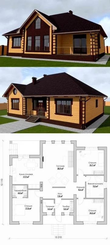 Проекты и планы одноэтажных домов с гаражом