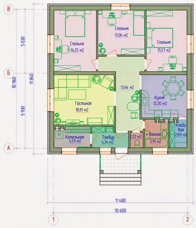 План домов одноэтажных 12х14