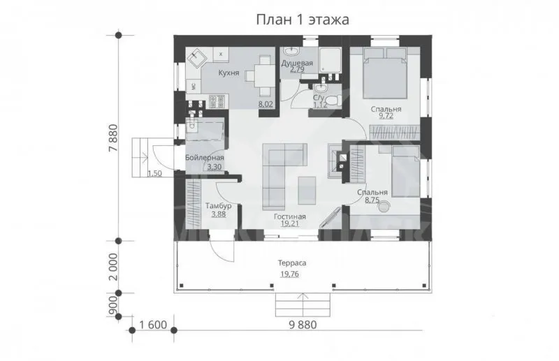 Проекты одноэтажных домов с планировкой и размерами