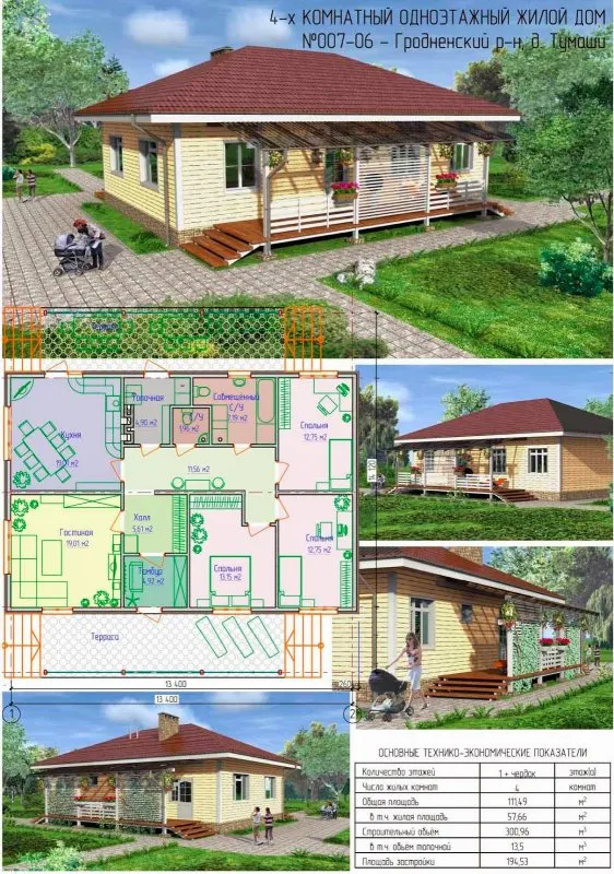 Проекты одноэтажных домов с планировкой