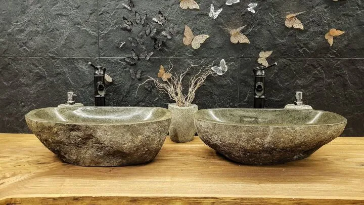 Каменные раковины в интерьер ванной
