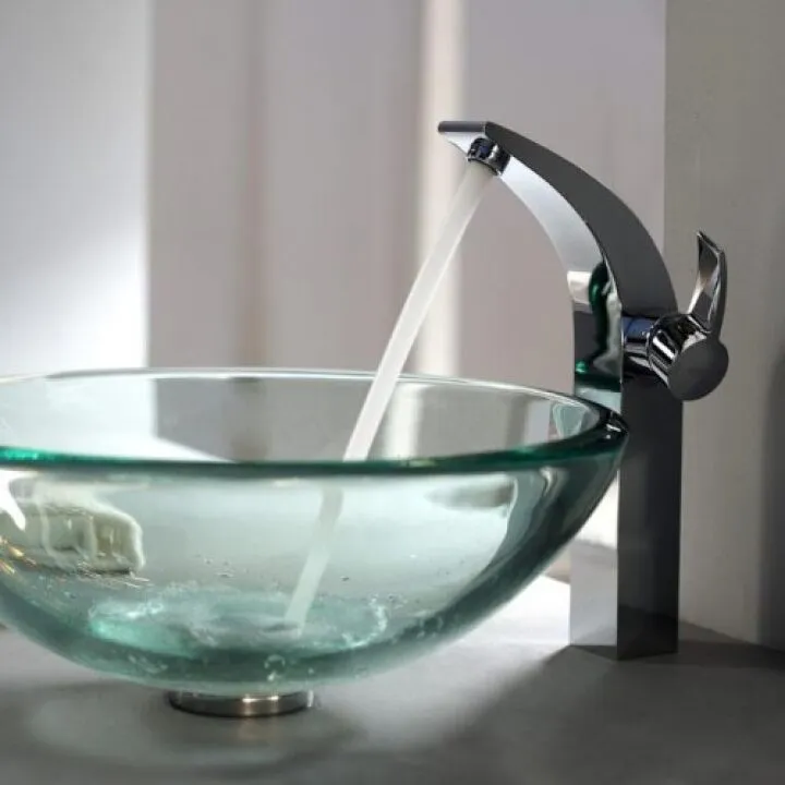 Дизайн стеклянной раковины для ванной