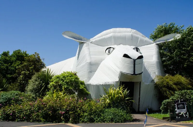 Дом-собака и дом-овца в Тирау в новой Зеландии