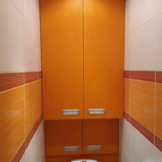 Яркий и оригинальный сантехшкаф в туалете на заказ