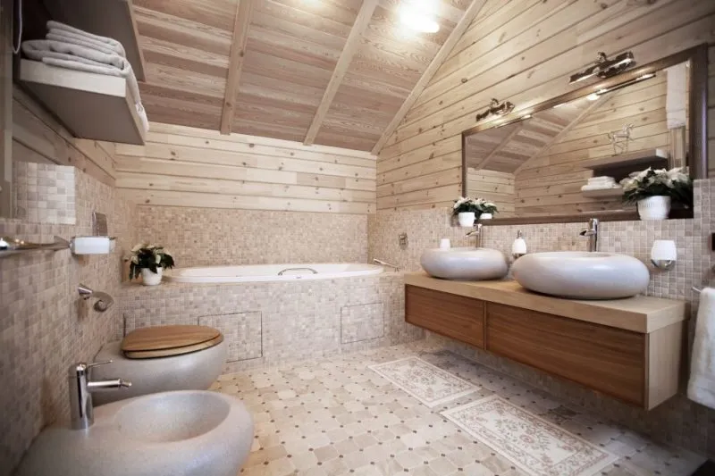 Ванная комната в деревянном доме – строим и защищаем от влаги самостоятельно