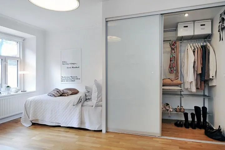 Дизайн спальни с гардеробной в современном стиле