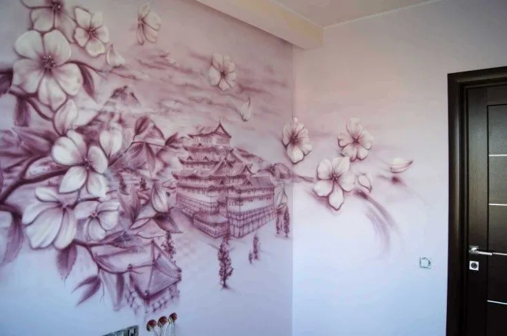 (+54 фото) Рисунки на стене в квартире своими руками