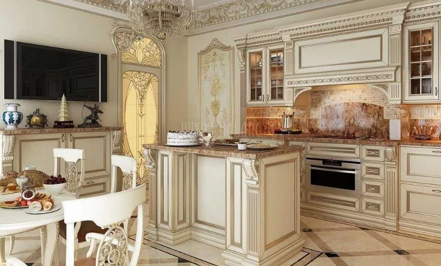 Кухня выполнена в классическом стиле.