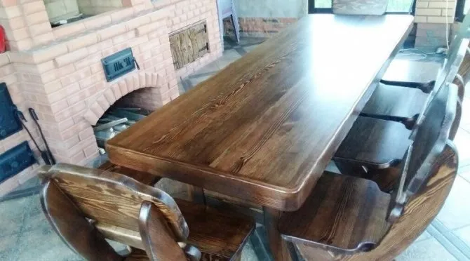 Деревянная мебель для беседки